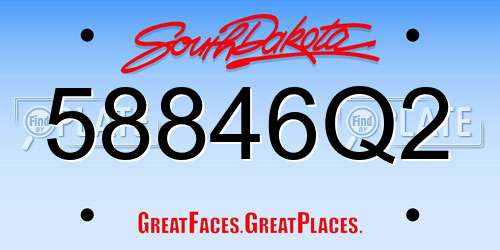 58846Q2 South Dakota License Plate