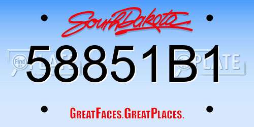 58851B1 South Dakota License Plate