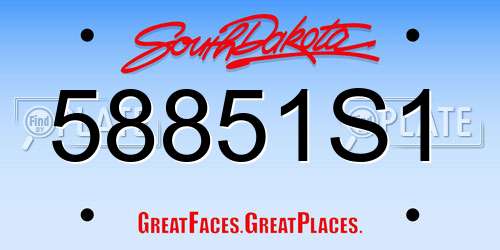 58851S1 South Dakota License Plate