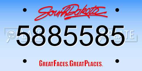 5885585 South Dakota License Plate