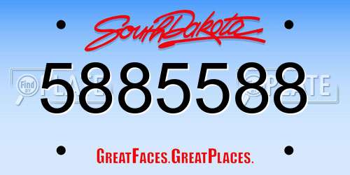 5885588 South Dakota License Plate