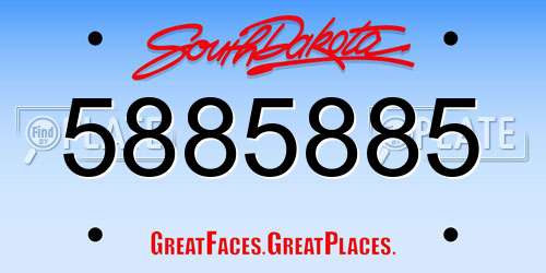 5885885 South Dakota License Plate