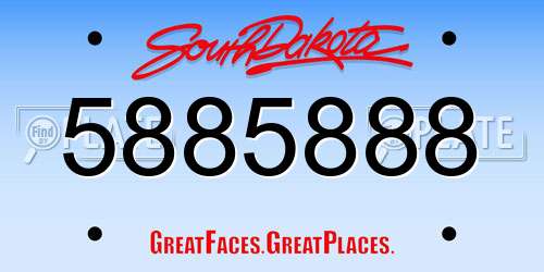 5885888 South Dakota License Plate