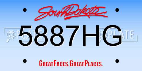 5887HG South Dakota License Plate
