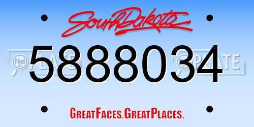 5888034 South Dakota License Plate