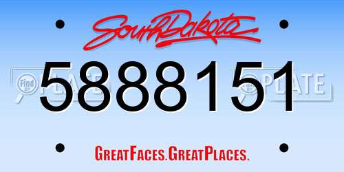 5888151 South Dakota License Plate