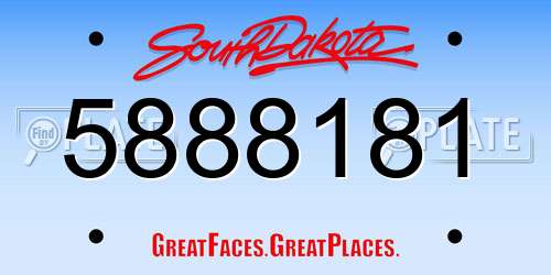 5888181 South Dakota License Plate