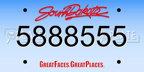 5888555 South Dakota License Plate