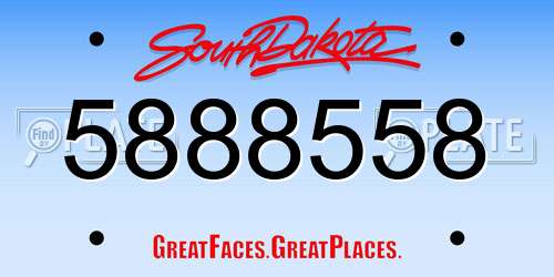 5888558 South Dakota License Plate