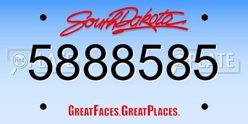 5888585 South Dakota License Plate