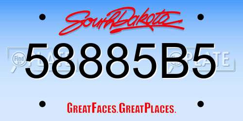 58885B5 South Dakota License Plate