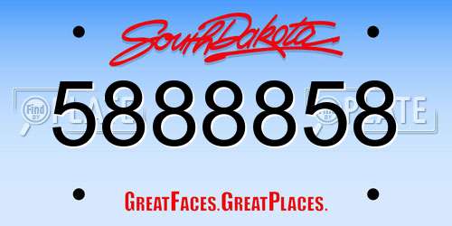 5888858 South Dakota License Plate