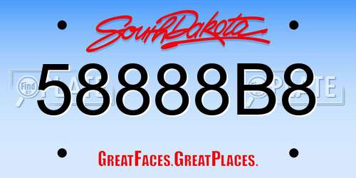 58888B8 South Dakota License Plate