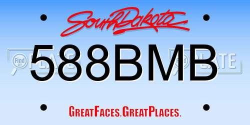 588BMB South Dakota License Plate