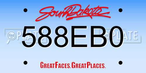 588EB0 South Dakota License Plate