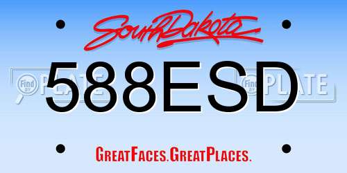 588ESD South Dakota License Plate