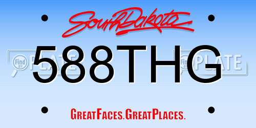 588THG South Dakota License Plate