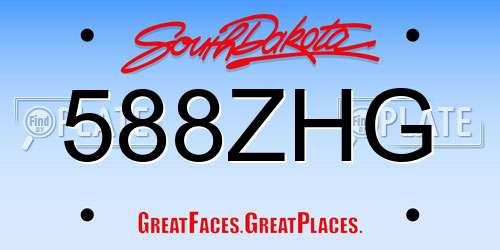 588ZHG South Dakota License Plate