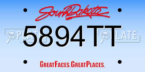 5894TT South Dakota License Plate