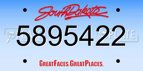 5895422 South Dakota License Plate