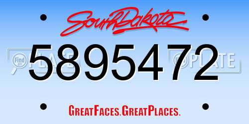 5895472 South Dakota License Plate