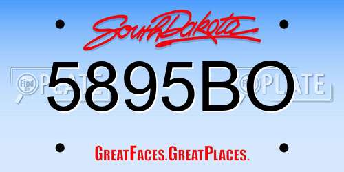 5895BO South Dakota License Plate