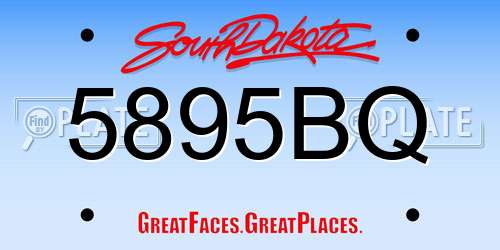 5895BQ South Dakota License Plate