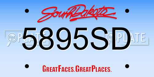 5895SD South Dakota License Plate