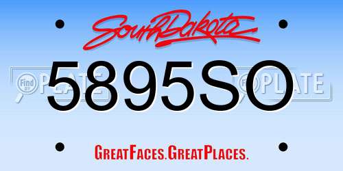 5895SO South Dakota License Plate