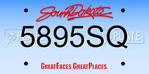 5895SQ South Dakota License Plate