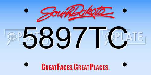 5897TC South Dakota License Plate