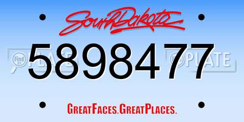5898477 South Dakota License Plate