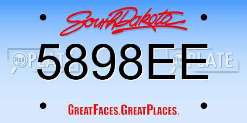 5898EE South Dakota License Plate