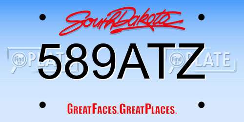 589ATZ South Dakota License Plate