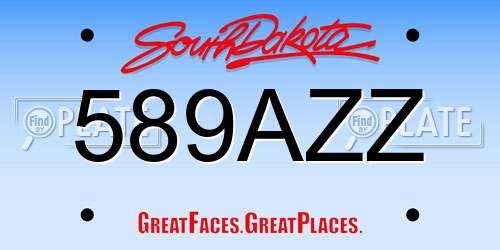 589AZZ South Dakota License Plate