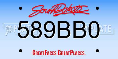 589BB0 South Dakota License Plate