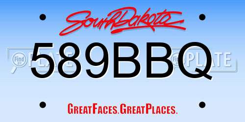 589BBQ South Dakota License Plate