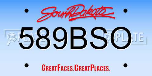 589BSO South Dakota License Plate