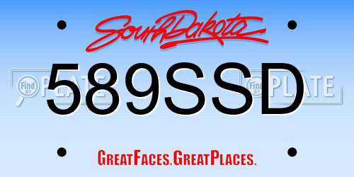 589SSD South Dakota License Plate