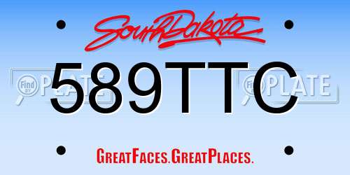589TTC South Dakota License Plate
