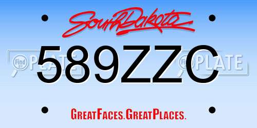 589ZZC South Dakota License Plate