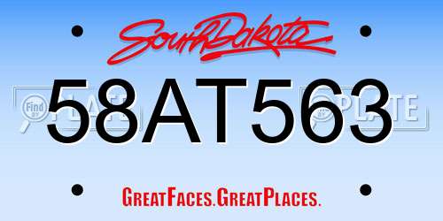 58AT563 South Dakota License Plate