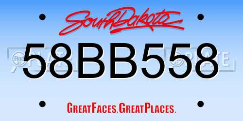 58BB558 South Dakota License Plate