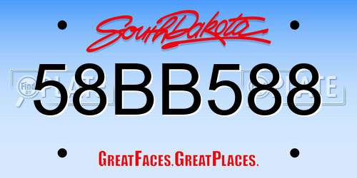 58BB588 South Dakota License Plate