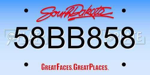 58BB858 South Dakota License Plate