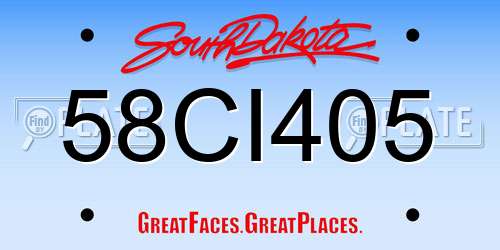 58CI405 South Dakota License Plate