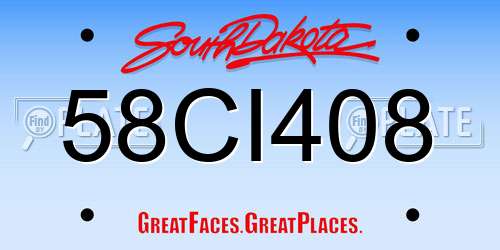 58CI408 South Dakota License Plate
