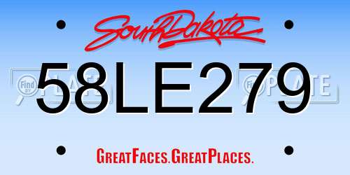 58LE279 South Dakota License Plate