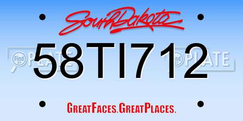 58TI712 South Dakota License Plate