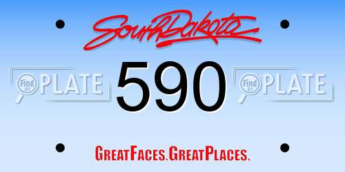 590 South Dakota License Plate